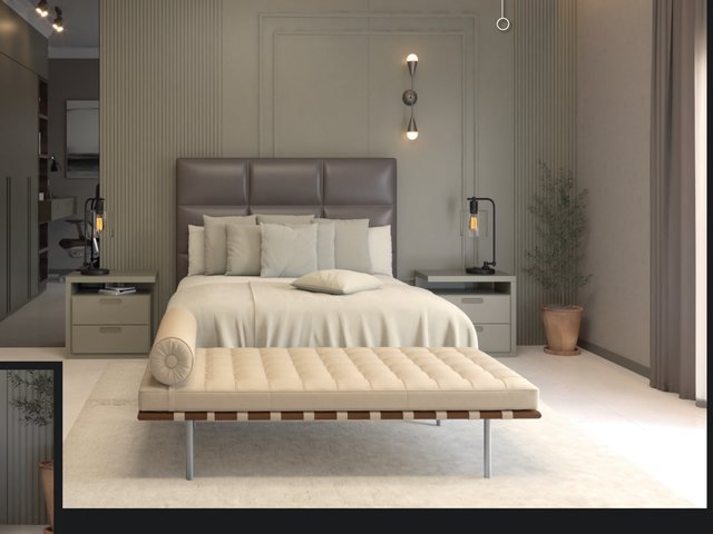 Quarto de Casal em madeira Azul Sereno com puxador perfil, Moveleiros