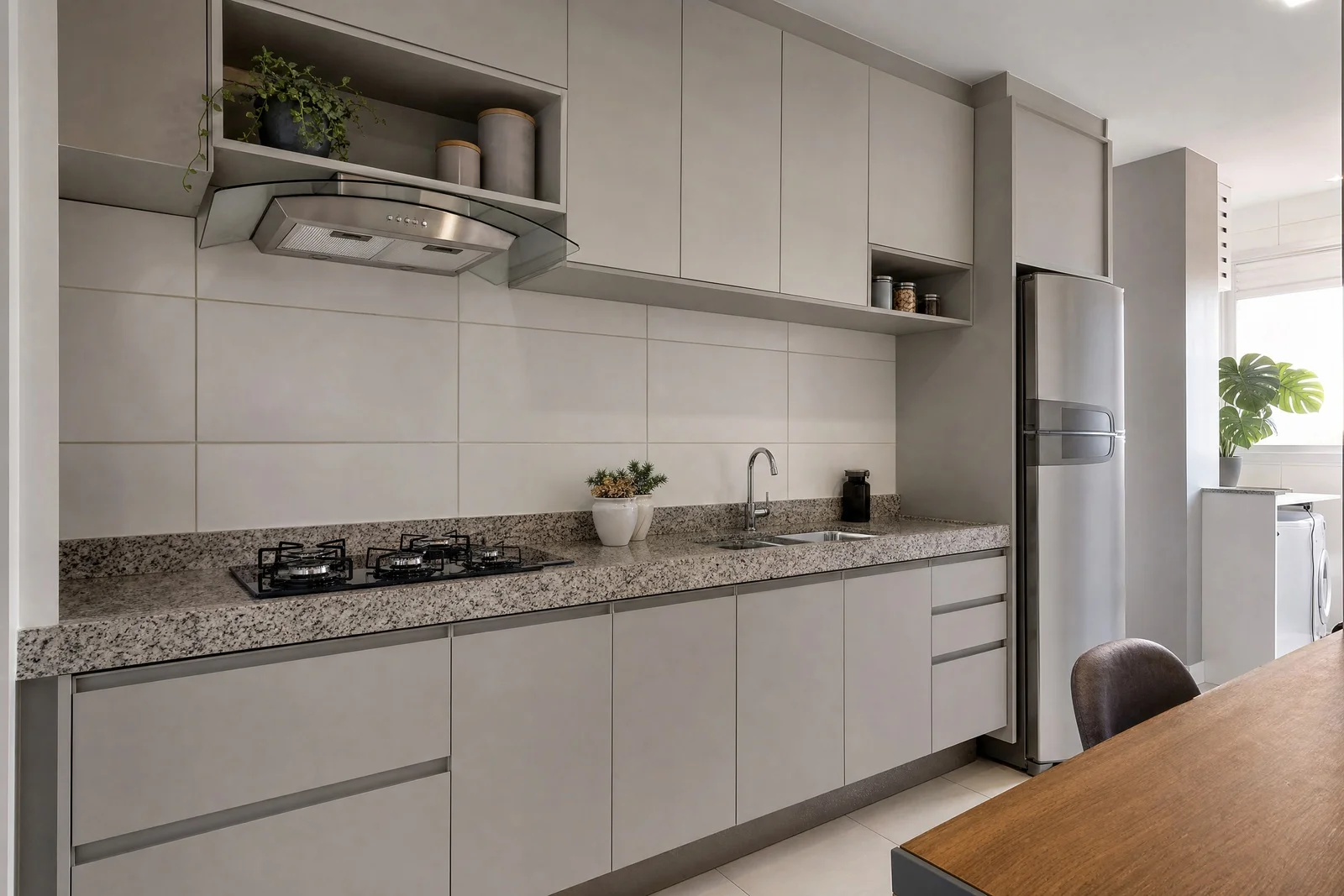 armario de cozinha novo mundo em madeira, projeto Moveleiros