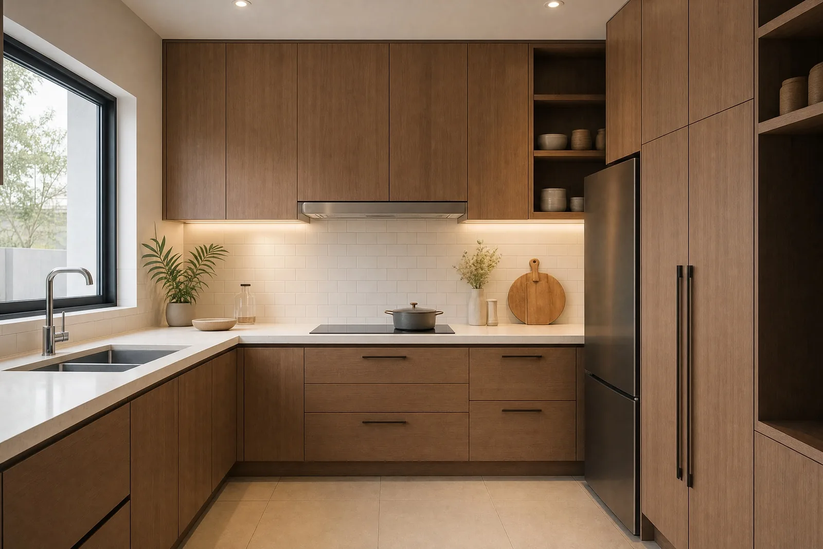 armário de cozinha planejado MDF em madeira, projeto Moveleiros