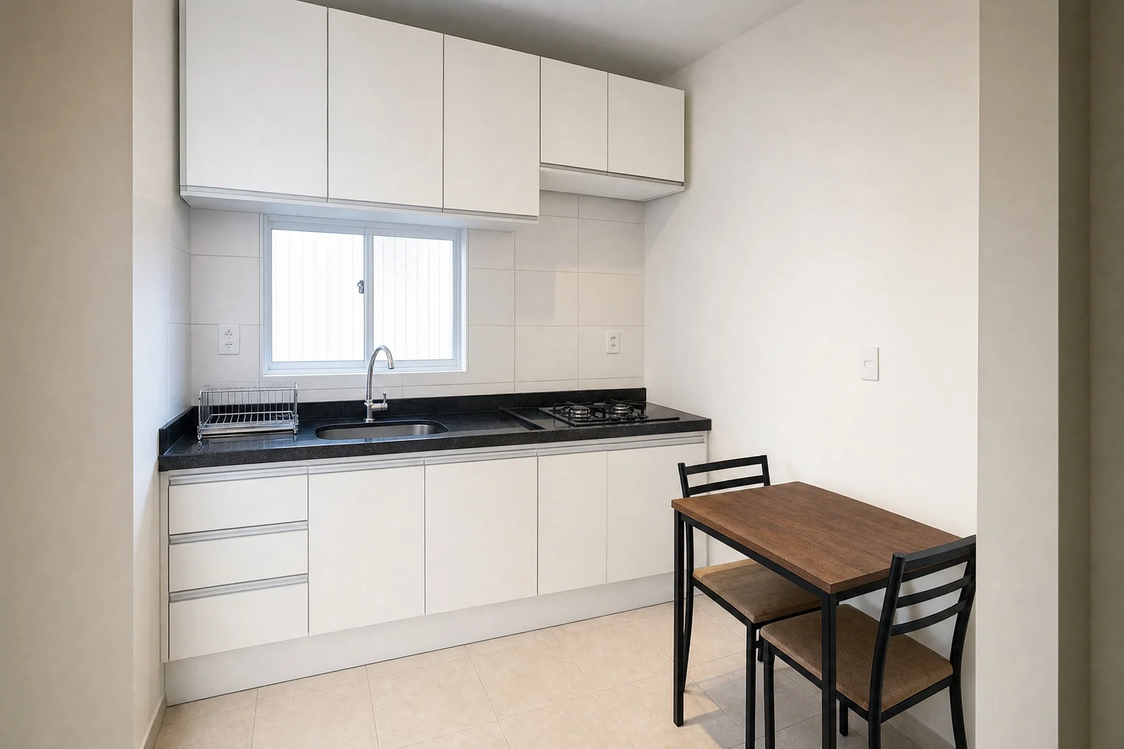 cozinha pequena planejada simples em madeira, projeto Moveleiros