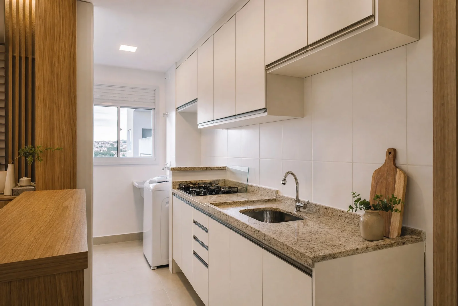 cozinha planejada mrv em madeira, projeto Moveleiros