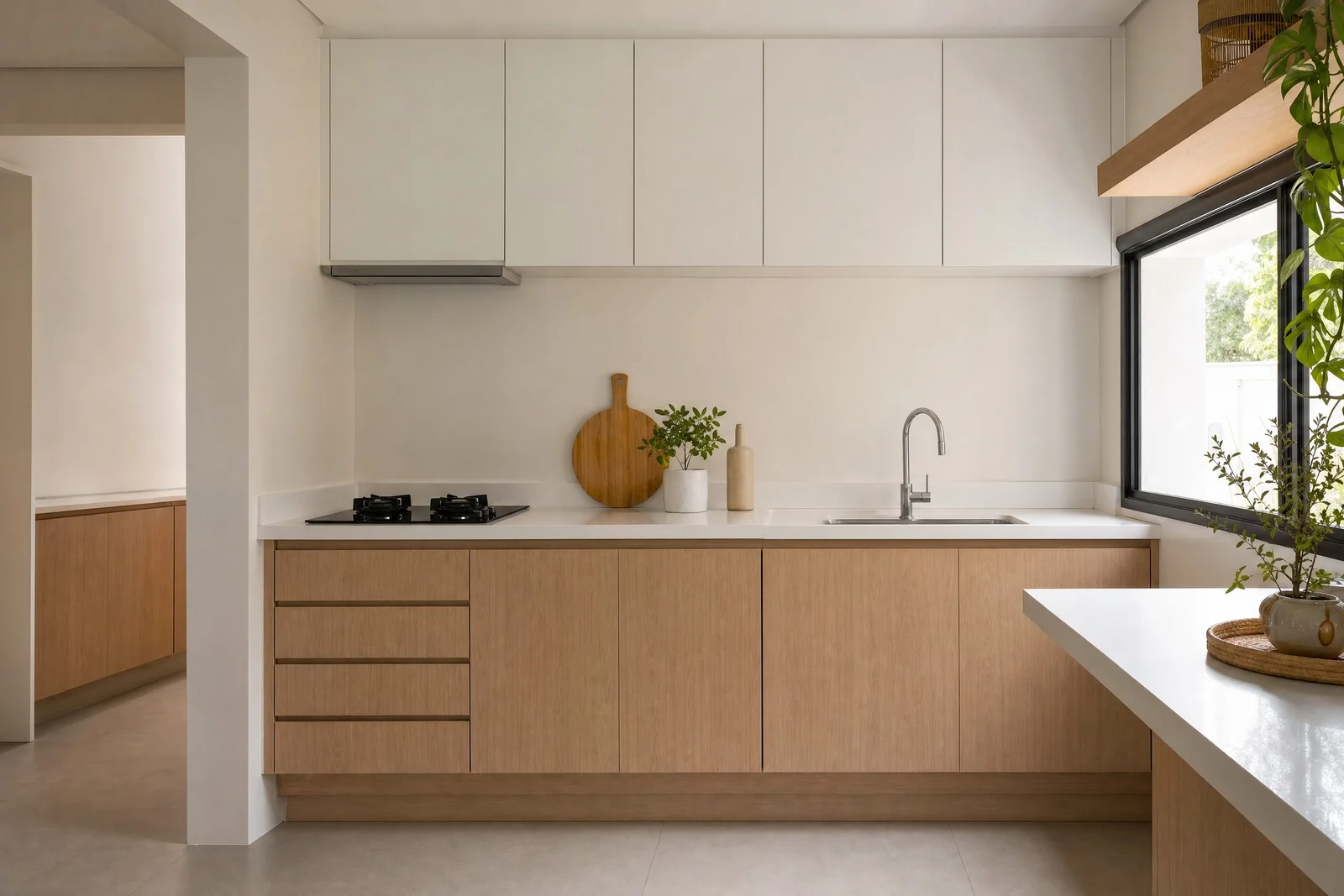 Cozinha Planejada Simples E Bonita em madeira, projeto Moveleiros