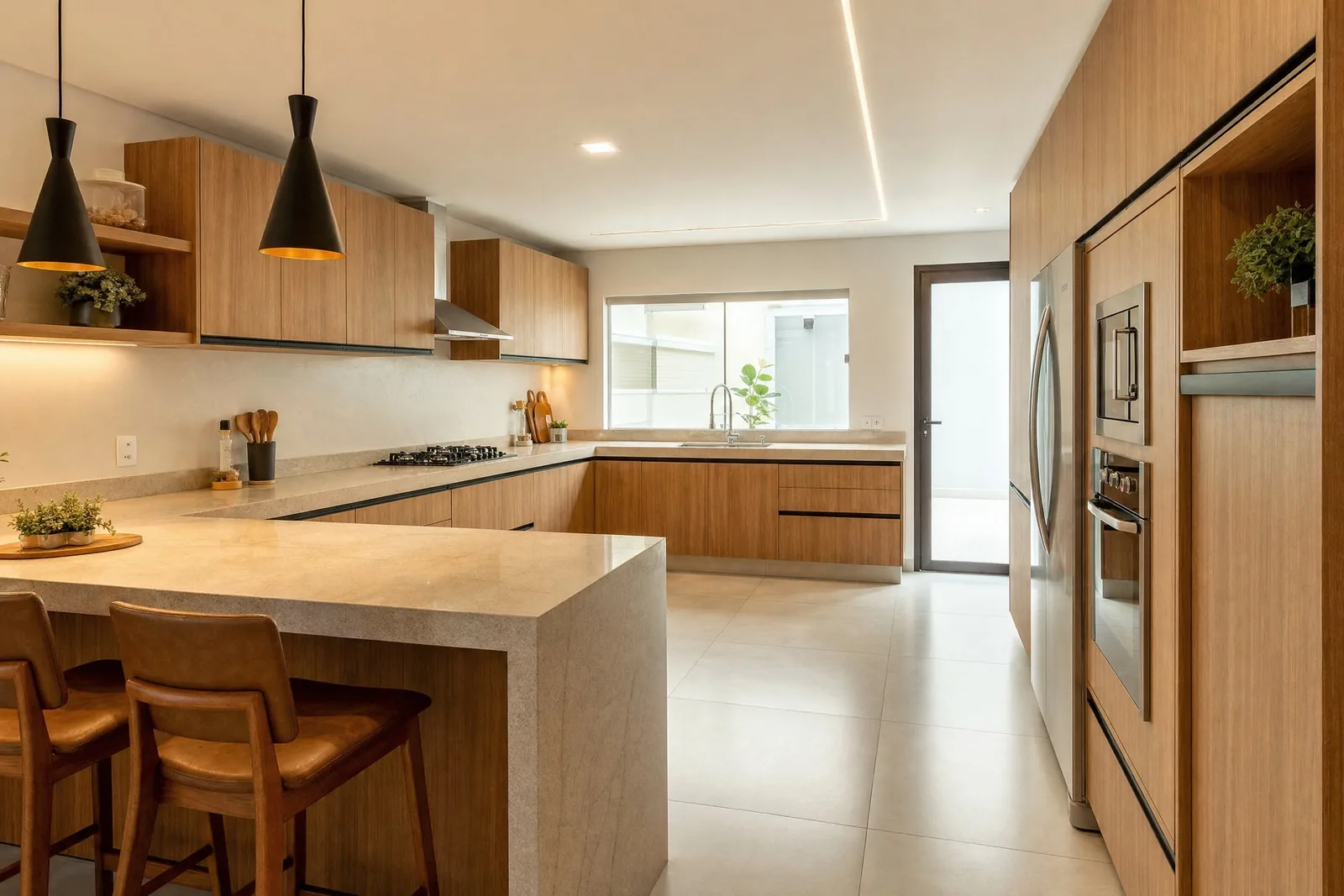 Cozinhas Planejadas Modernas em madeira, projeto Moveleiros