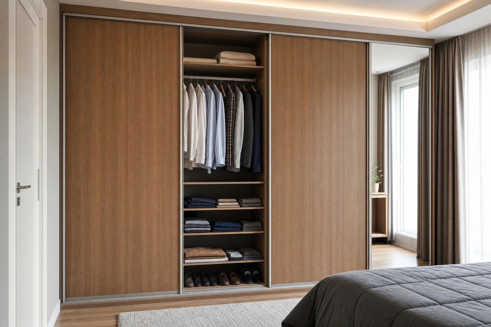 guarda roupa medida em madeira, projeto Moveleiros