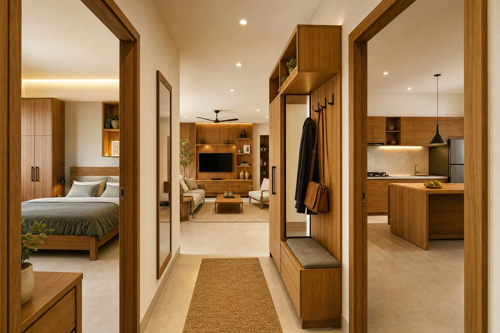 móveis planejados casa completa em madeira, projeto Moveleiros
