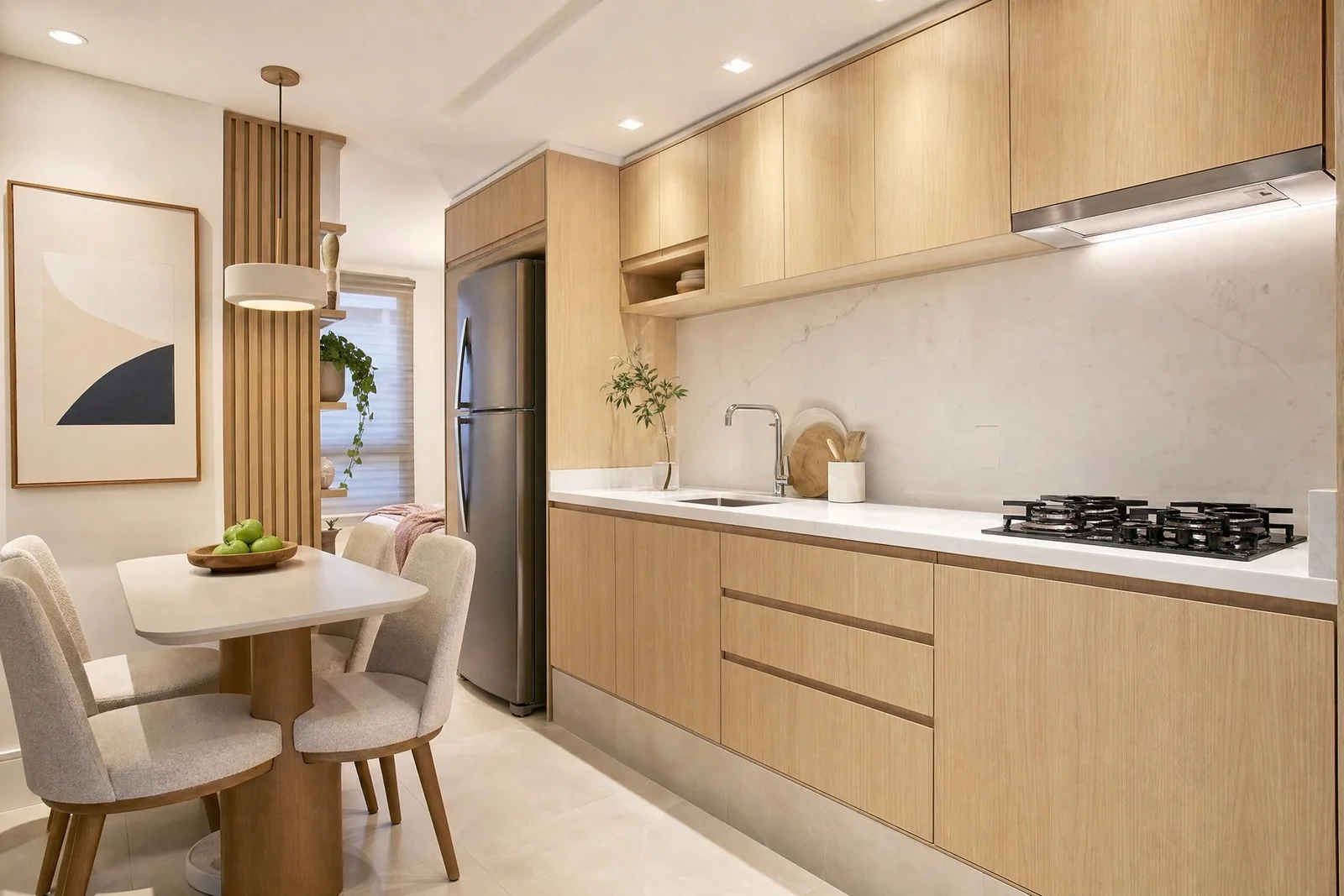Moveis Planejados Cozinha Apartamento em madeira, projeto Moveleiros