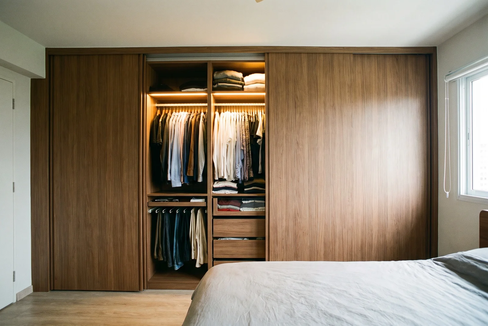 valor de um guarda roupa planejado em madeira, projeto Moveleiros